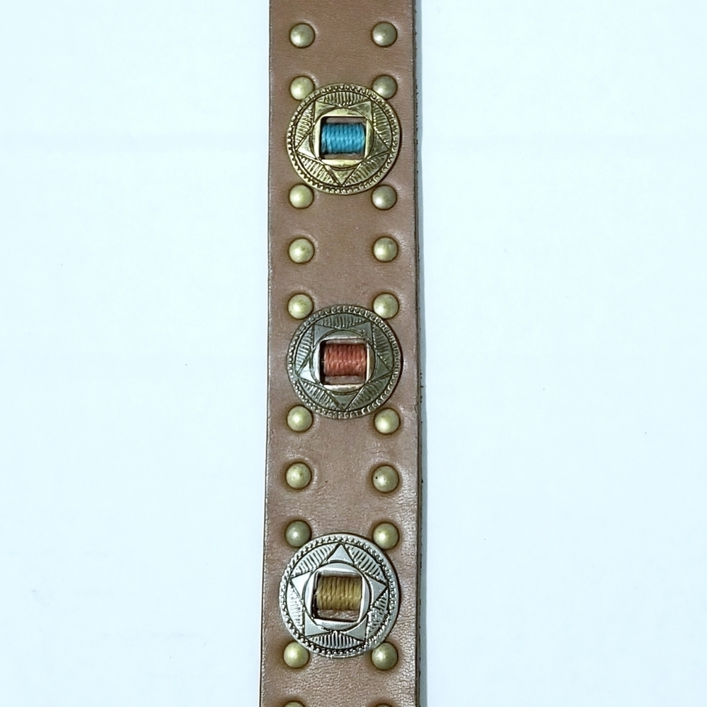 Soulier Leather Embroidered Studded South Western cowboy farmhouse boho belt